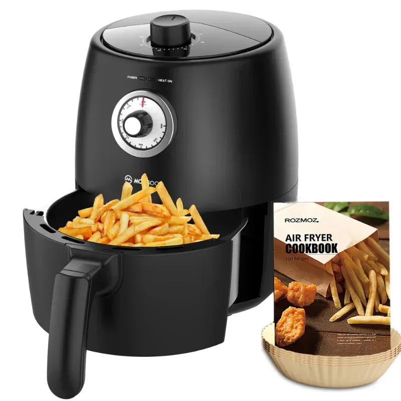 Fryers Lism Mini Small Air Fryer, Compact 2 Quart Air Fryer Temp/Time Dial Control med Air Fryer Cookbook 50st pappersfoder