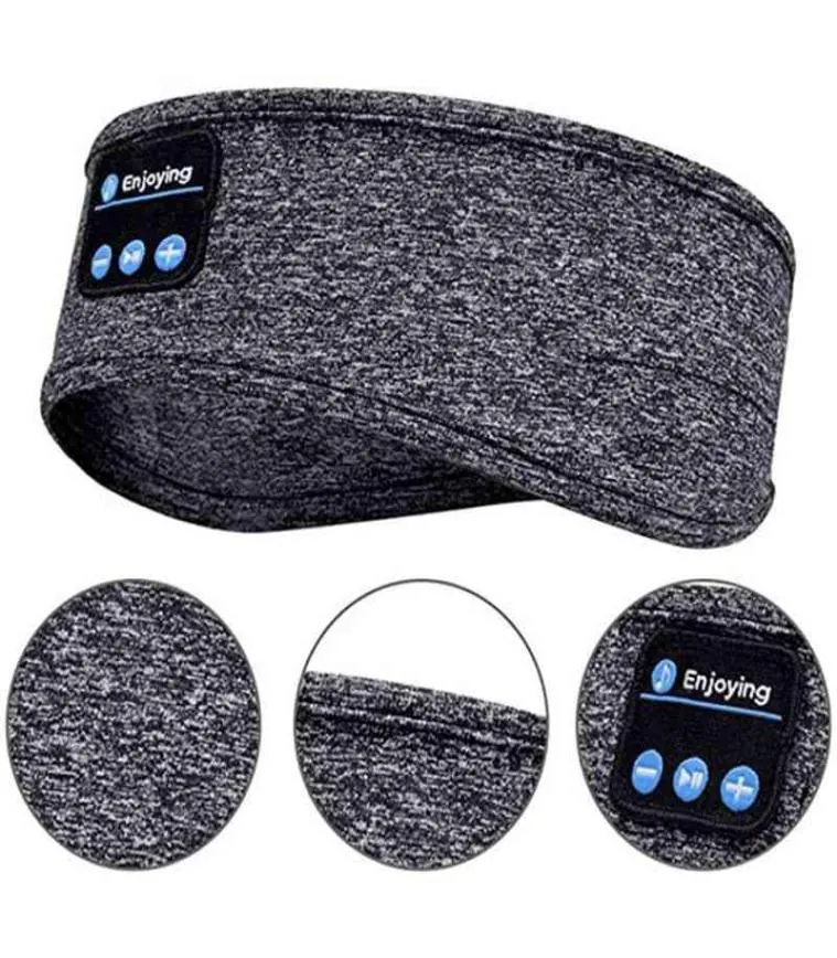 Bezprzewodowe słuchawki słuchawki senny zestaw słuchawkowy Bluetooth Head Bezprzewodowa muzyka sportowa opaska na głowę wbudowane w Sleep Music Eye Mask6824440