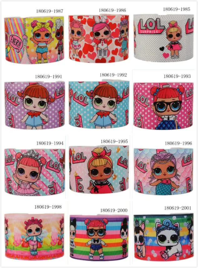 303903975mm LOLLOLi Printed Grosgrain ribbon Girl ribbon Cartoon character4262030