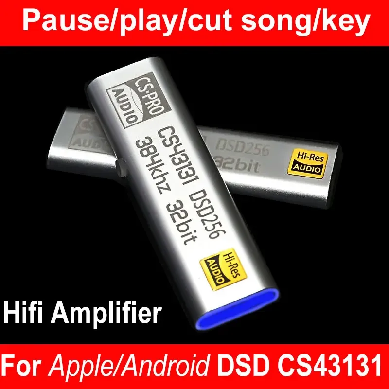 Amplificateur HIFI CS4313 DSD256 DAC CASHPHONE Amplificateur Décodage USB 32BIT 384KHz Typec à 3,5 mm Amp pour Win10 iPhone iOS Android