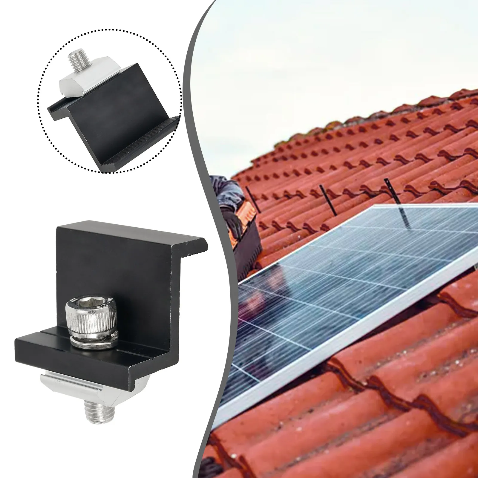 Solar Panel Mounting PV End Clamp for 30mm and 35mm Panels Aluminum ...