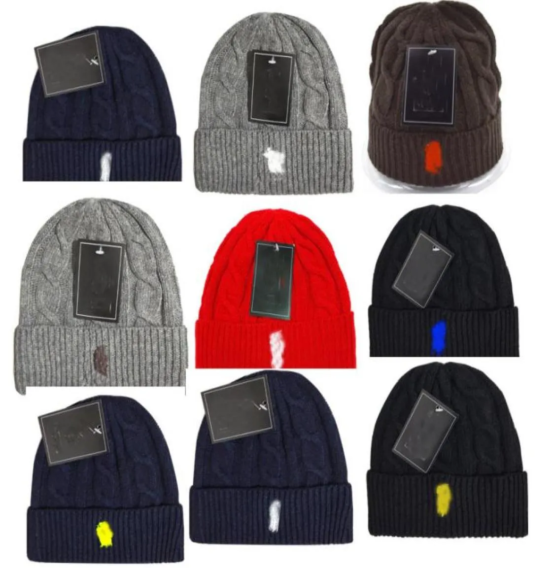 2018 Winter Beanie voor mannen gebreide polo wollen hoed gorro motorkap met winter warme cap2618975