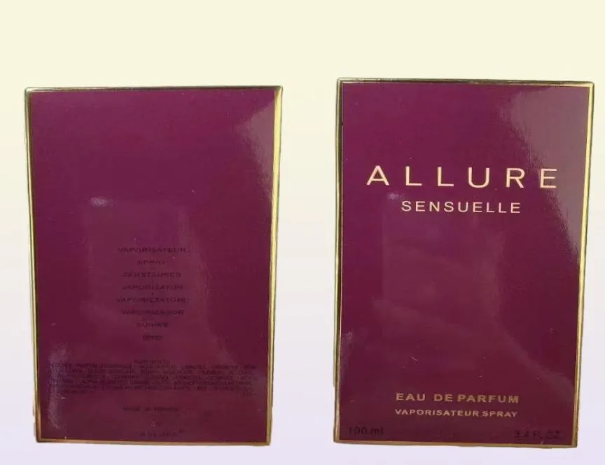 Nya parfymer för Woman Allure Sensuelle Sexig Lady Parfume Fragrance 100 ml Eau de edp Parfum Spray varar berömd designer Köln 7649182