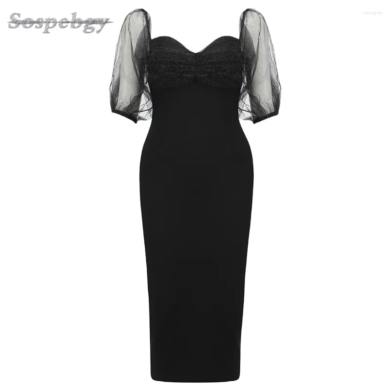 Party Dresses Summer Women's Clothes Sexy Bodycon Bandage Dress 2024 Lace Short Sleeve Stitching Temperament Celebrity Club