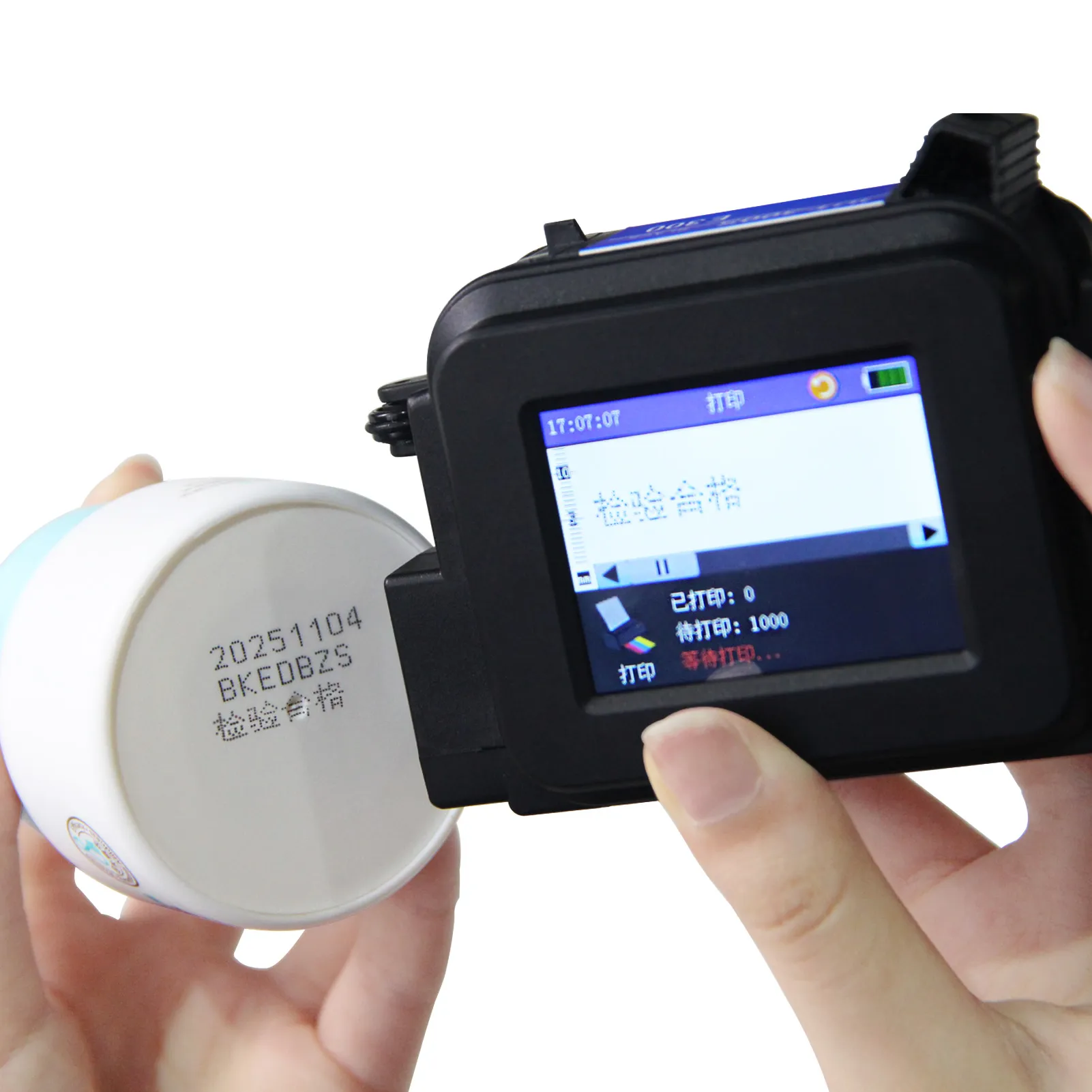 7mm Handheld Inkjet Label Printer Portable QR Bar Batch Code Date ...