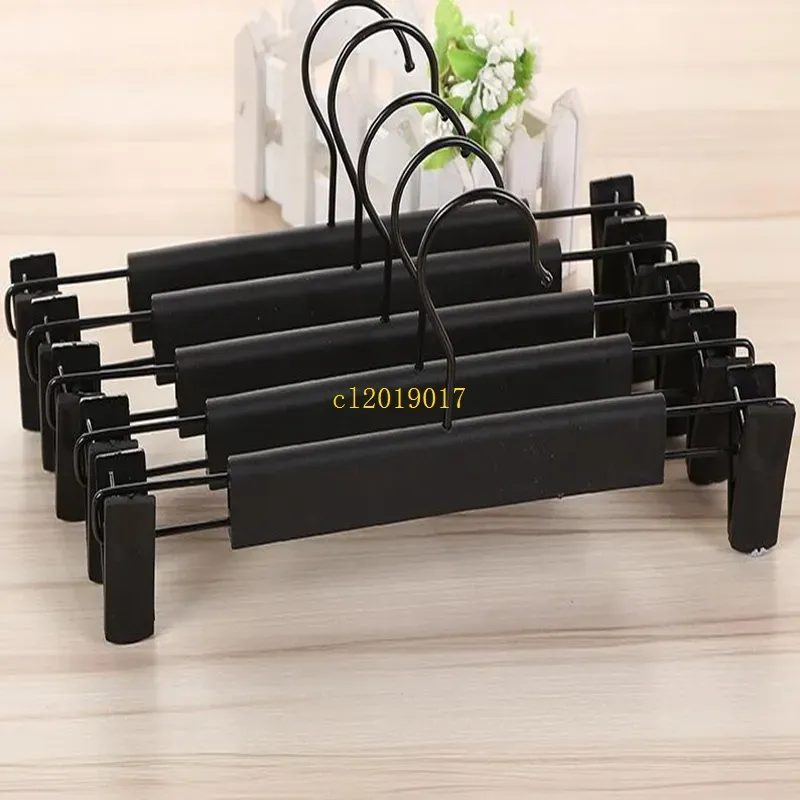 Plastic Black Hanger For Lingerie Underwear Anti-skidding Clothing Pants Skirt Clip Hangers Rack