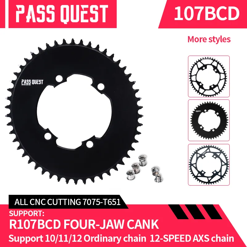 【新品未使用】PASS QUEST ブラック チェーンリング　54t パスクエスト110bcdローチェーンリング46t 48t 50t 52t 54 56
