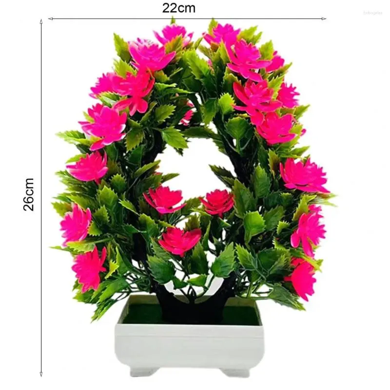 Dekorativa blommor faux krukväxter 5 färger utsökt plast ingen trimning konstgjord blommor bonsai uv resistent