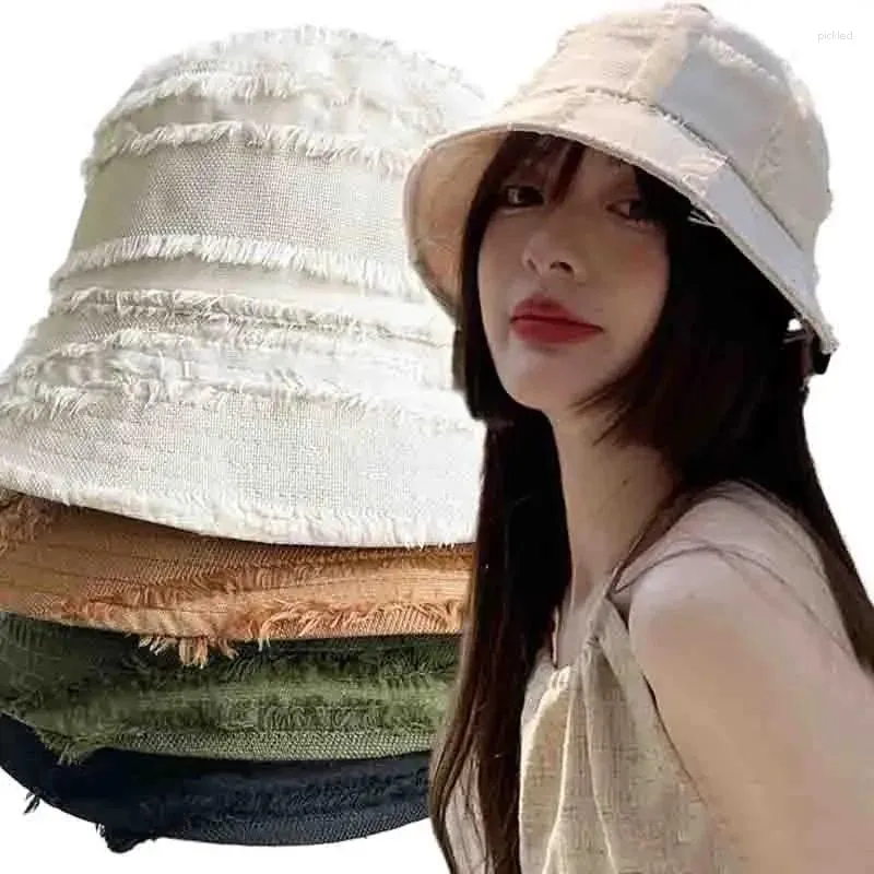 Berets Mode doppelseitige Sonnenschutzmütze für Frauen Sonnenschutzmittel Gesichtsmaske UV Beach Fisherman Baumwollspitzenschale Hüte