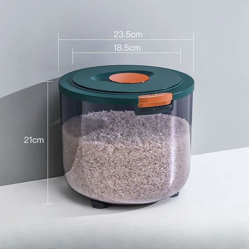 Transparent Rice Bucket Large Capacity Household Sealed buckets of rice with...
