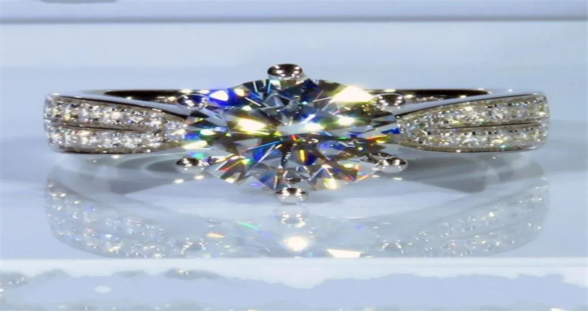3CT Lab Diamond Ring 925 Srebrna para zaręczynowa Pierścienie weselne dla kobiet Bridal Charm Party Jewelry7818340