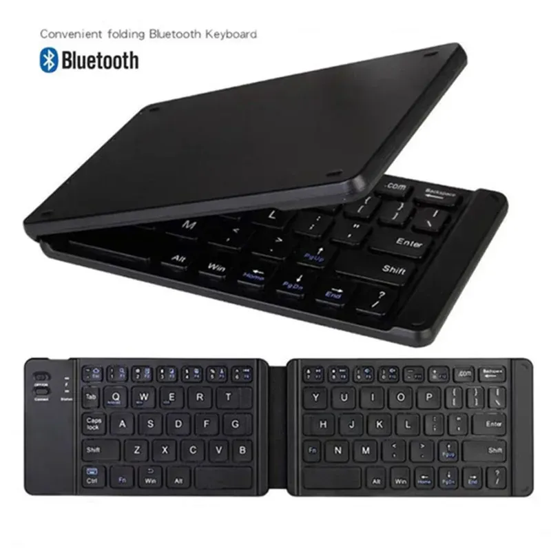 Claviers Nouveau clavier sans fil Bluetooth Bluetooth Clavier pliant ultrathin pour la tablette de téléphone portable Universal avec pavé tactile