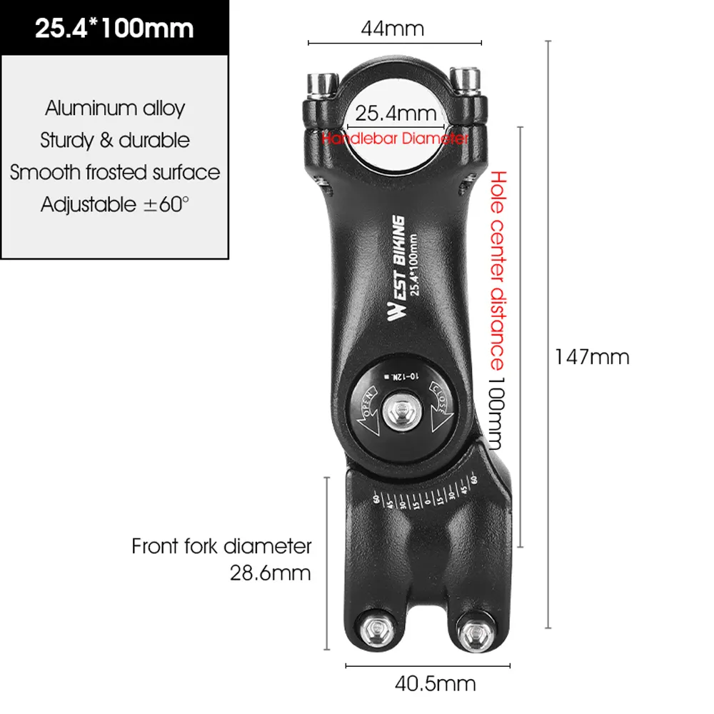 Adjustable Bicycle Handlebar Stem Riser 60 Degree Angle Front Fork ...