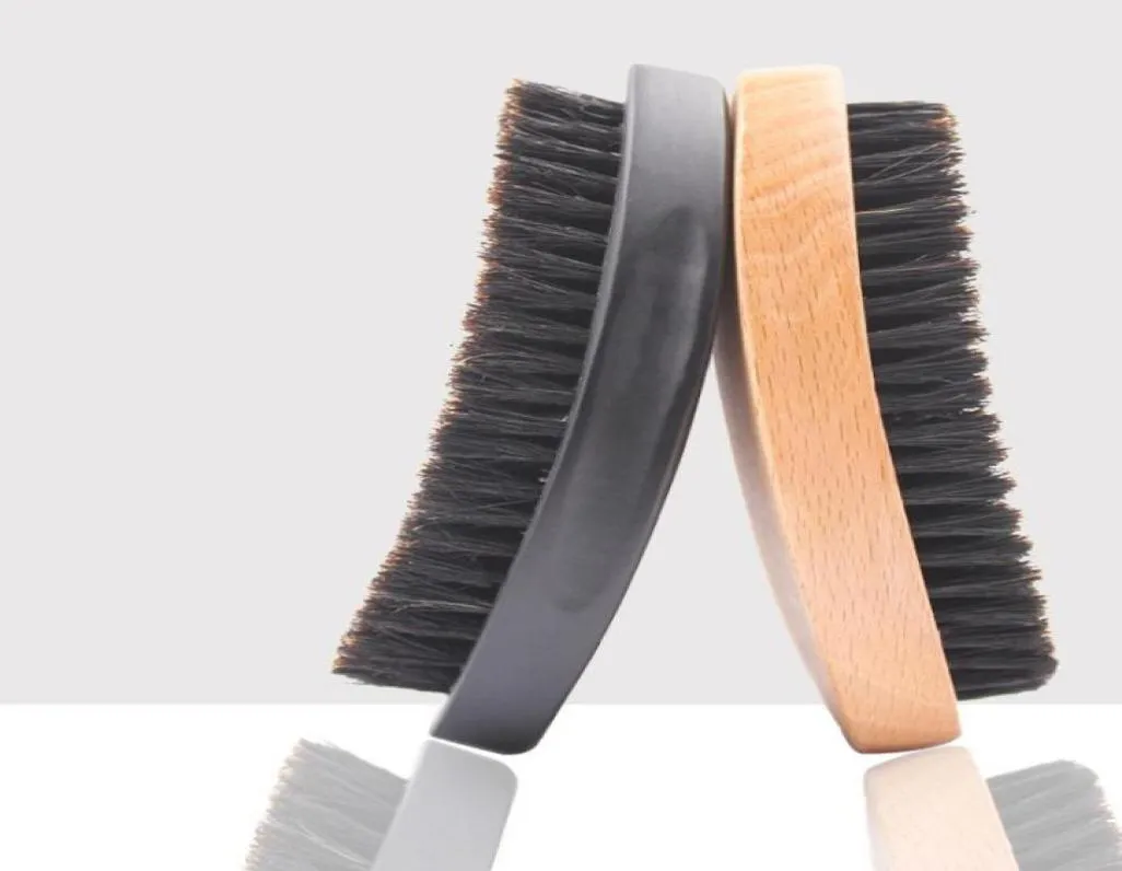 Волосные щетки для бороды расчесывания расчесывания из щетины с большим изогнутым деревянным ручкой антистатические инструменты для стиля 5220581