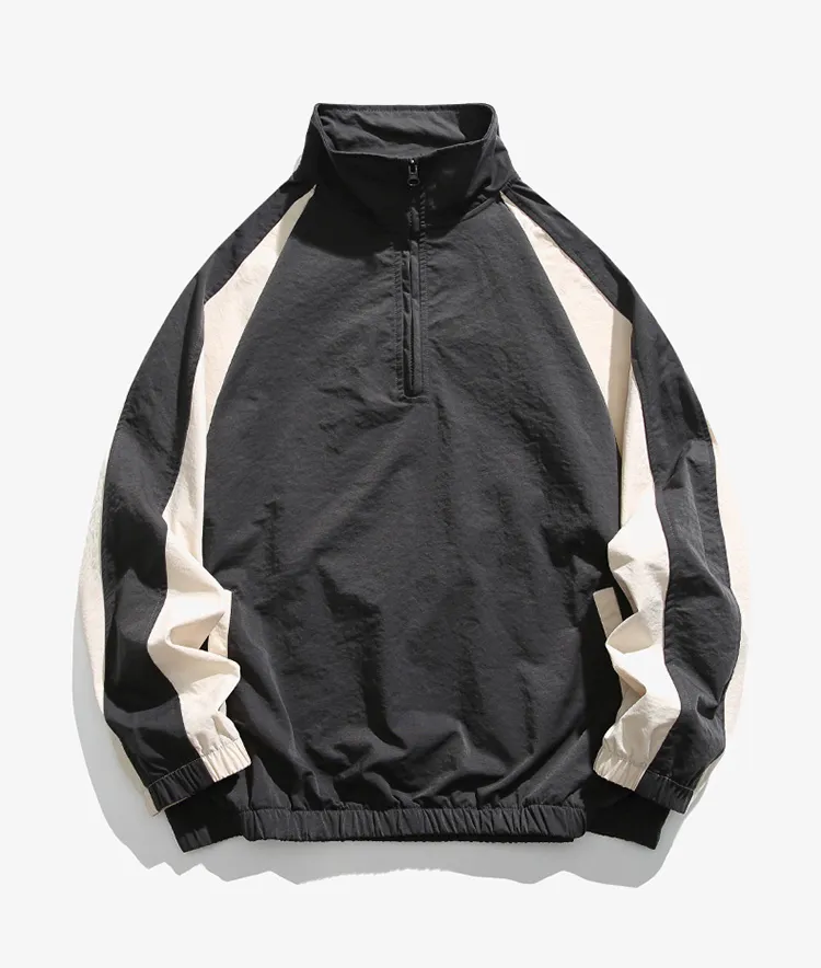 Mens Hip Hop Half-Zip Windbreaker Jacket: Stylish and