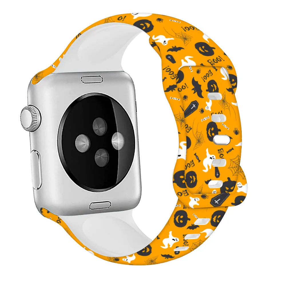 Halloween Strap For Apple Watch Band 40mm 40mm 45mm 49mm 41mm 38mm 42mm silicone bracelet iwatch series 9 8 7 se 3 5 4 6 ultra 2