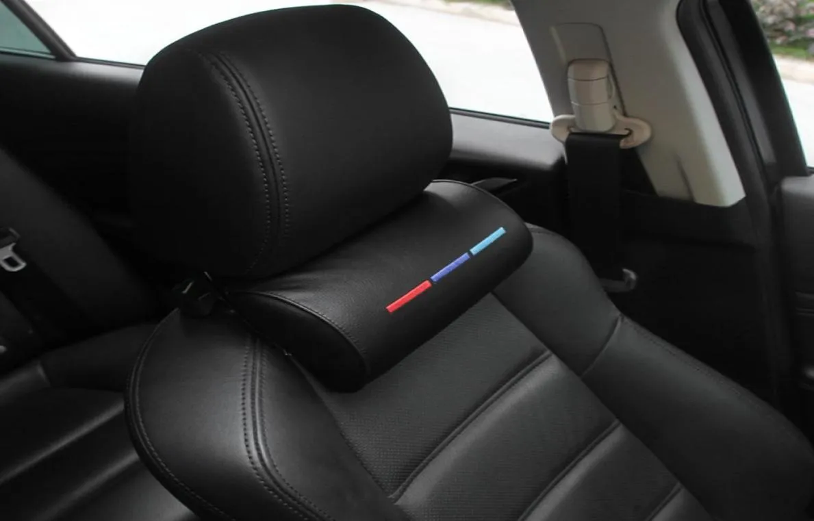 Bilstyling Seat Neck Pillow Protection PU Auto nackstöd Stöd Rest Travelbil Nackstöd för BMW M Accesories8983098