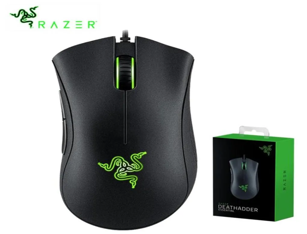 Razer Original Deathadder Souris de souris de jeu filaire essentiel 6400dpi Capteur optique 5 Boutons indépendants pour ordinateur portable PC Gamer26007676951