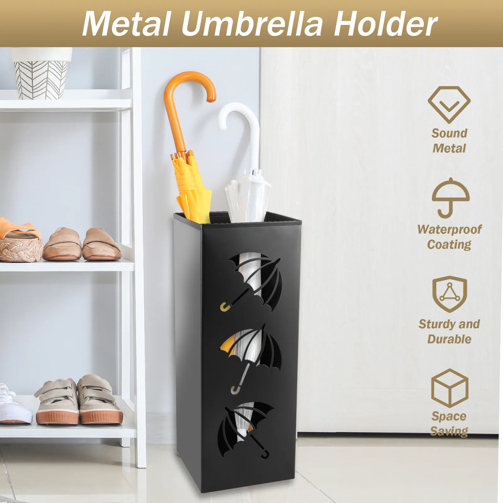 Umbrella Stand Metal Umbrella Holder Freestanding Umbrella Rack Hollowed Umbrella Stand Rack For Home Entryway Shopcyc0157 I.40199695