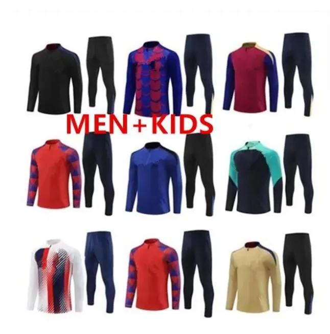 Ansu Fati Camisetas de Football Tracksuit Kit 24/25 Männer und Kinder Erwachsene Jungen Lewandowski F. de Jong Training Anzug Jacke Chandal Futbol Survetement