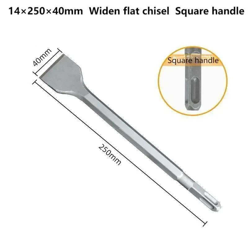 1 st 250mm mejseluppsättning SDS plus Shank Electric Hammer Drill Bit Point Groove Flat MaSel Masonry Tool for Concrete Brick Wall Rock