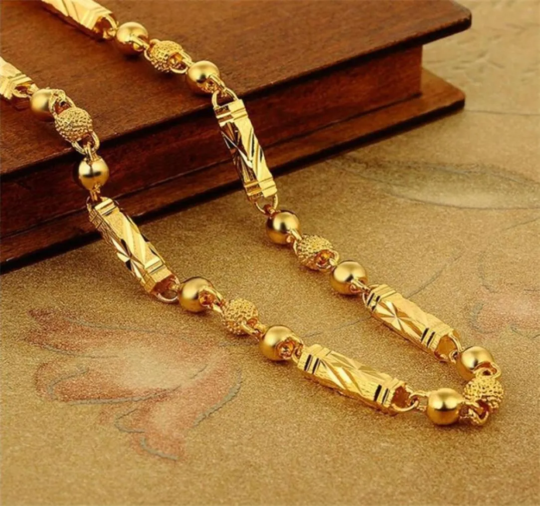 Simple maschio 18K collana d'oro in oro esagonale Buddha catena di bambù Collane di clavicole di gioielli per uomo Regali di compleanno del fidanzato 220214171552