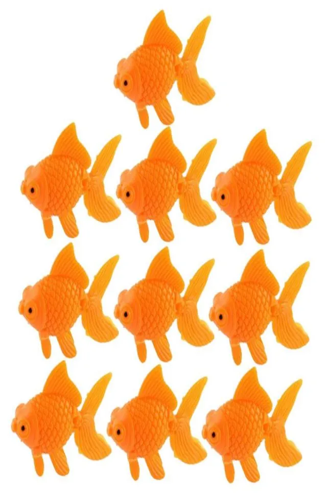 Aquarium Orange Plastic Goldfish Ornament Aquarium Decoration 10 PCS7934562