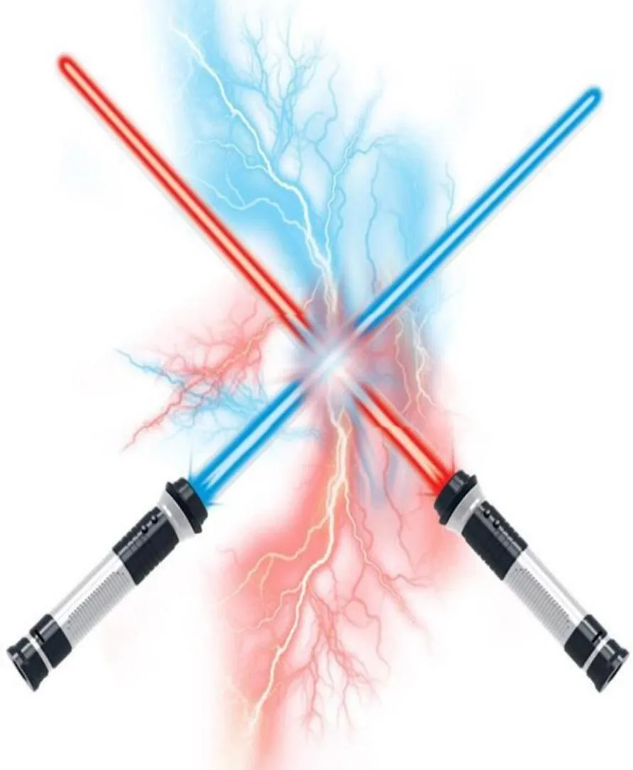 Toy 2 Pieces Sound Lightsaber Cosplay Props Kids Double Light Saber Toy Sword for Boys Christmas Gifts79444645434792