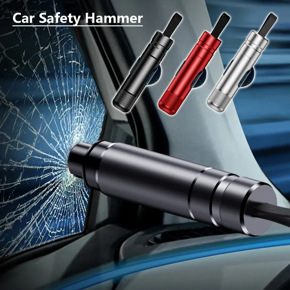 Bilsäkerhet Hammer Window Breaker Emergency Escape Safety Tool Livsbesparande bärbar säkerhetsbälte Cutter Car Break Glass Räddningsverktyg