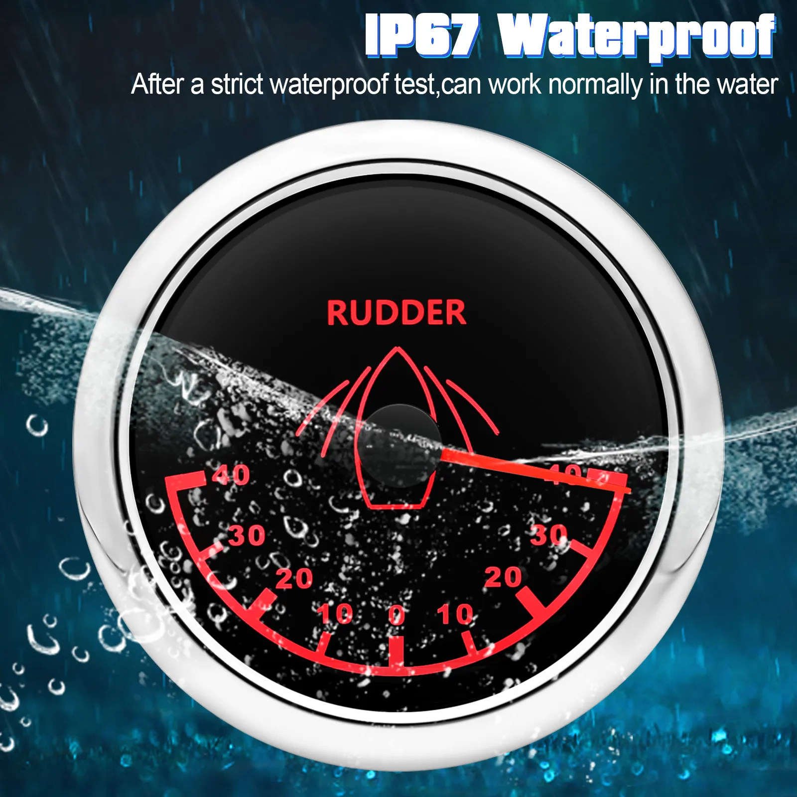 Waterproof IP67 Rudder Angle Indicator: -40~40 Range Pointer Display ...