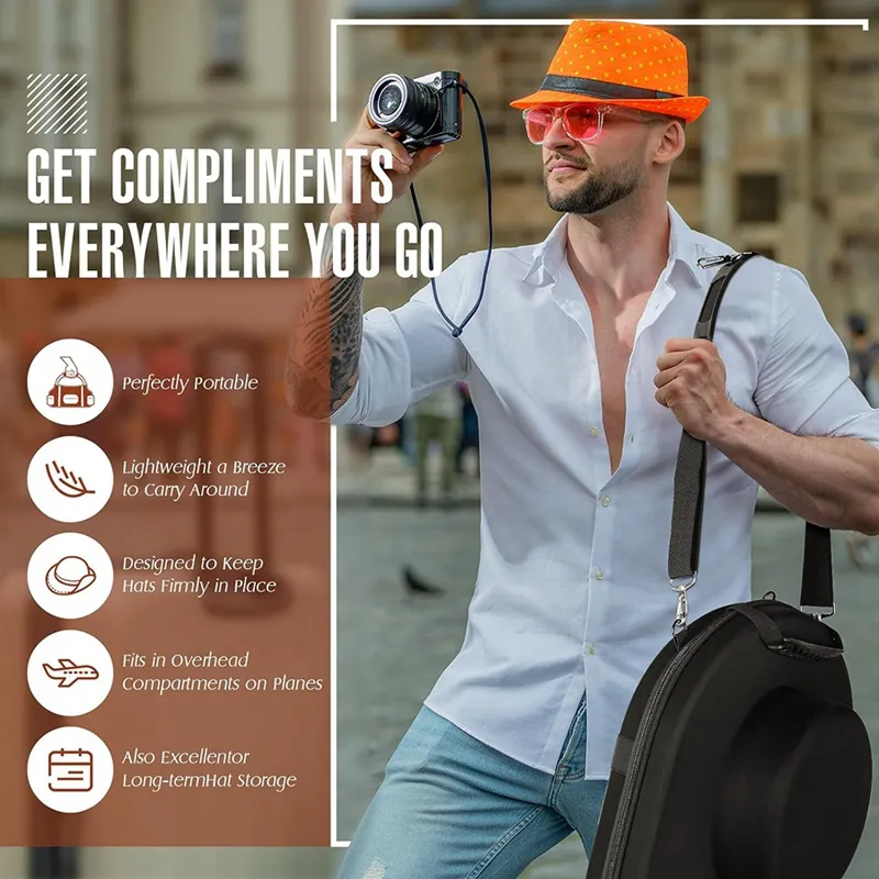 Cowboy Hat Box Gelozid Hat Box Holder Case For Travel, Hard