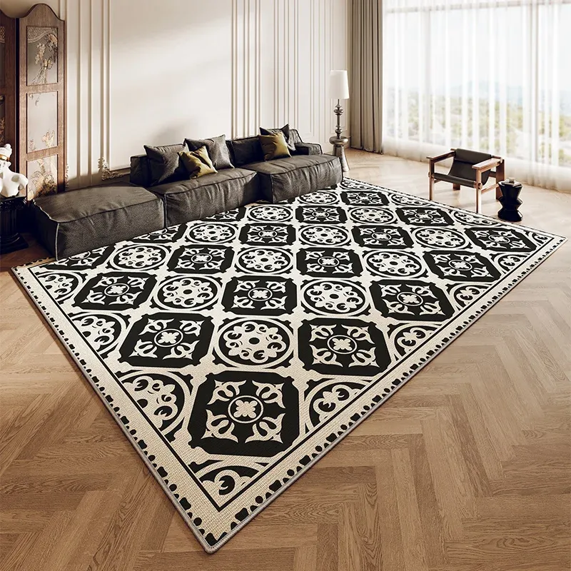 Décor de chambre à coucher rétro épaississer les tapis de luxe légers pour le salon