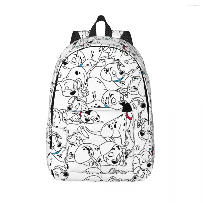 Rucksack niedliche schlafende Dalmatiner Hunde Leinwand Rucksäcke für Männer School College Student Bookbag für 15 -Zoll -Laptop Dalmatian Welpentaschen passt