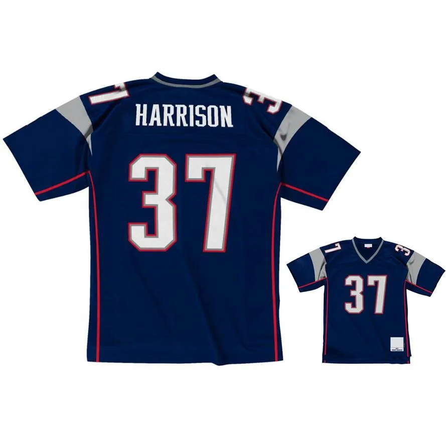 Maillots de football cousus 37 Rodney Harrison 2003 Mesh Legacy Retired Retro Classics Jersey Men Women Youth Youth S-6XL