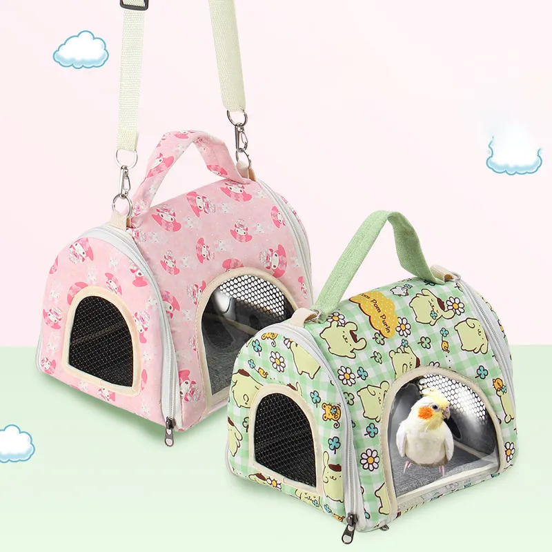 Portable Pet Bird Cage Parrot Carrier Travel Bag Breathable Lightweight Hamster Squirrel For Small Animals Pet Accessories