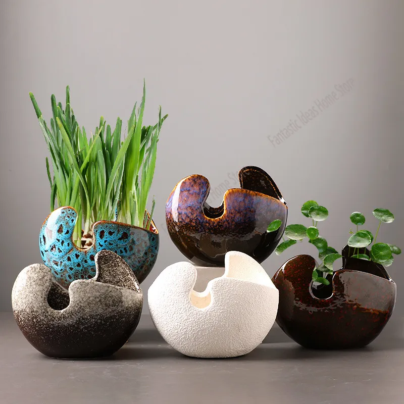 Creative Pothos Hydroponic Vase Ceramics, Hydroponic Plant Vessels, Flower Pot Containers, Home Indoor Flower Ornaments