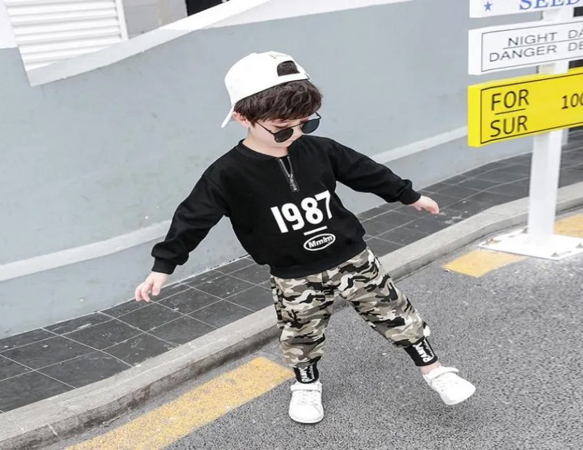 2PC Kids big Boys Military Clothes Clothing Sets Young Boy Top Trousers Outfits Suits Children Camouflage Tracksuits for 312t T7667848