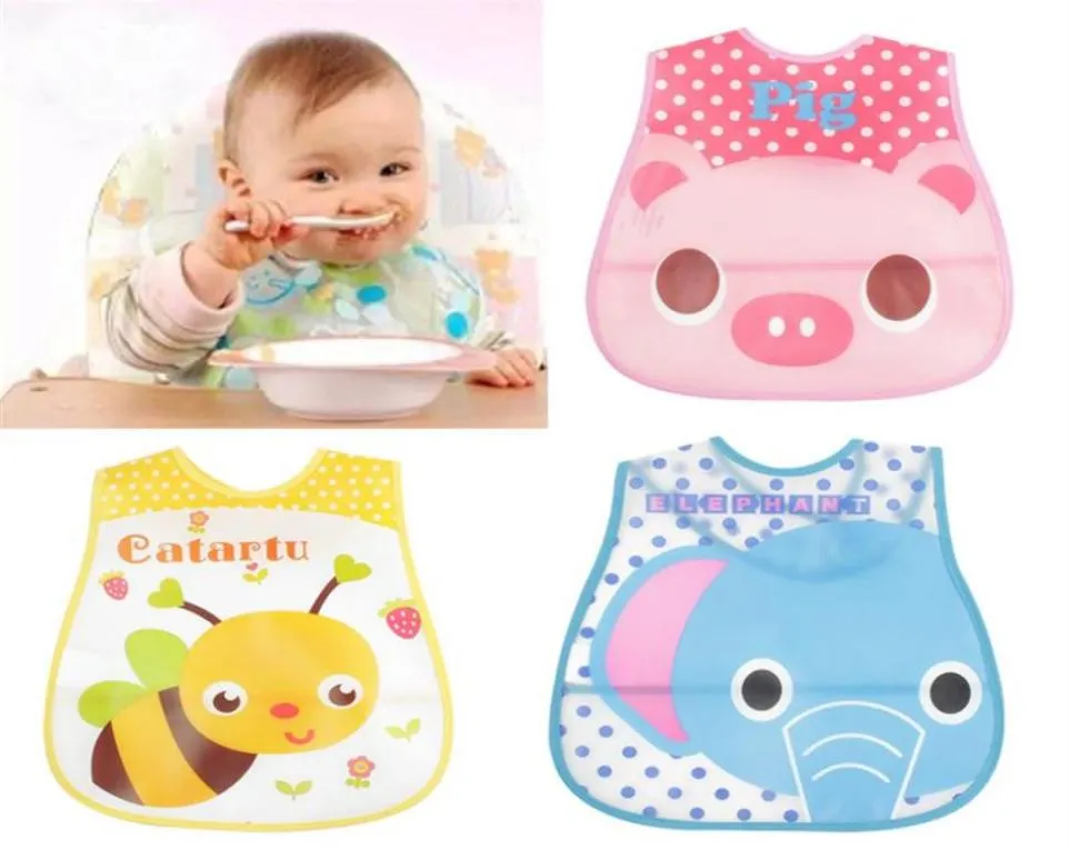 Whole 10pcs Baby Bibs EVA Waterproof Lunch Bibs Boys Girls Infants Cartoon Pattern Bibs Burp Cloths For Self Feeding Care232q8620598