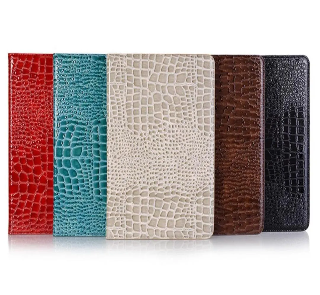 Designer iPad Case Flip Wallet Bright Crocodile Grain Pu Leather Tablet Case for iPad Pro 12.9 "Air 2/3 iPad 5 6 Protect Cover6804287