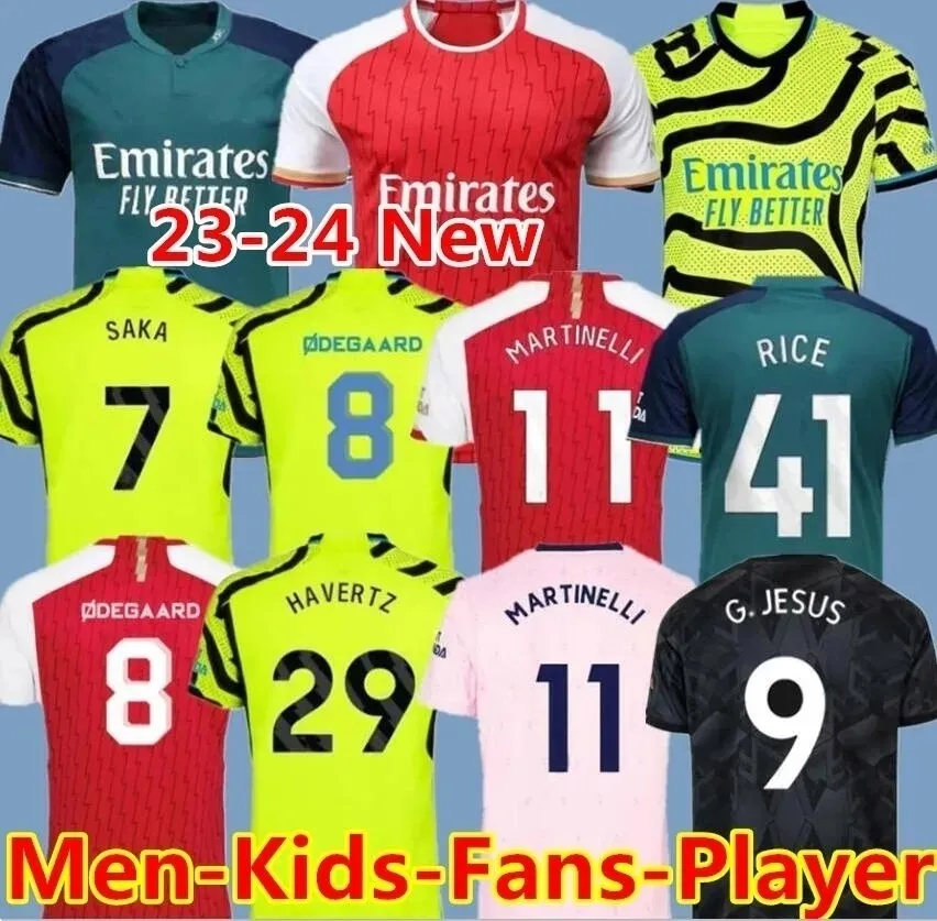 Arsena L Ars 23 24 Soccer Jersey Eddie Nketiah Gabriel Gabriel Jesus William Saliba Ben White Oleksandr Zinchenko Kid Kit à la maison