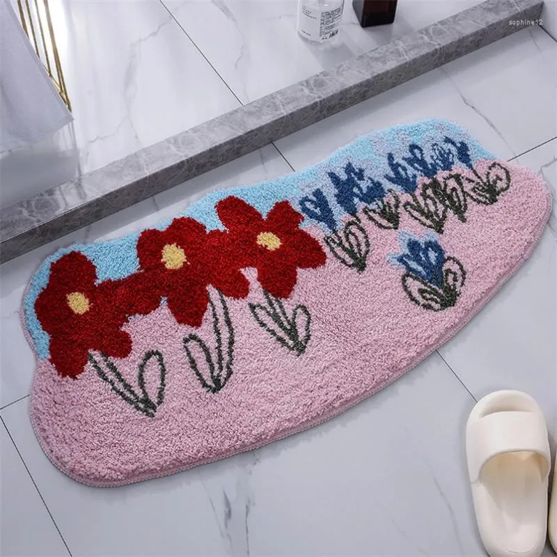 Carpets Special-shaped Flower Tufted Floor Mat Bedroom Bedside Decoration Bathroom Door Absorbent Foot Sofa Coffee Table