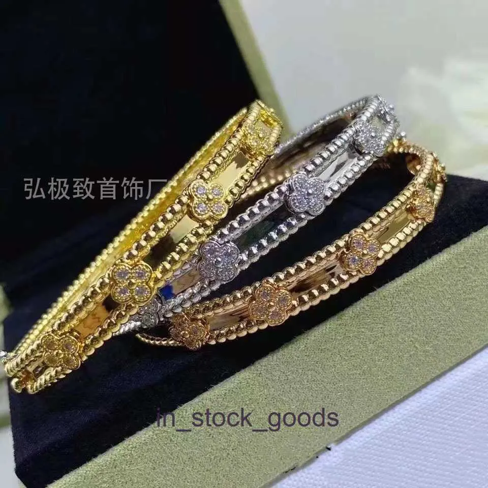 High end designer bangles for vancleff V Gold Kaleidoscope Narrow Edition Single Full Diamond Ball Bracelet for Womens Fashion Light Luxury and Small Group Bracelet