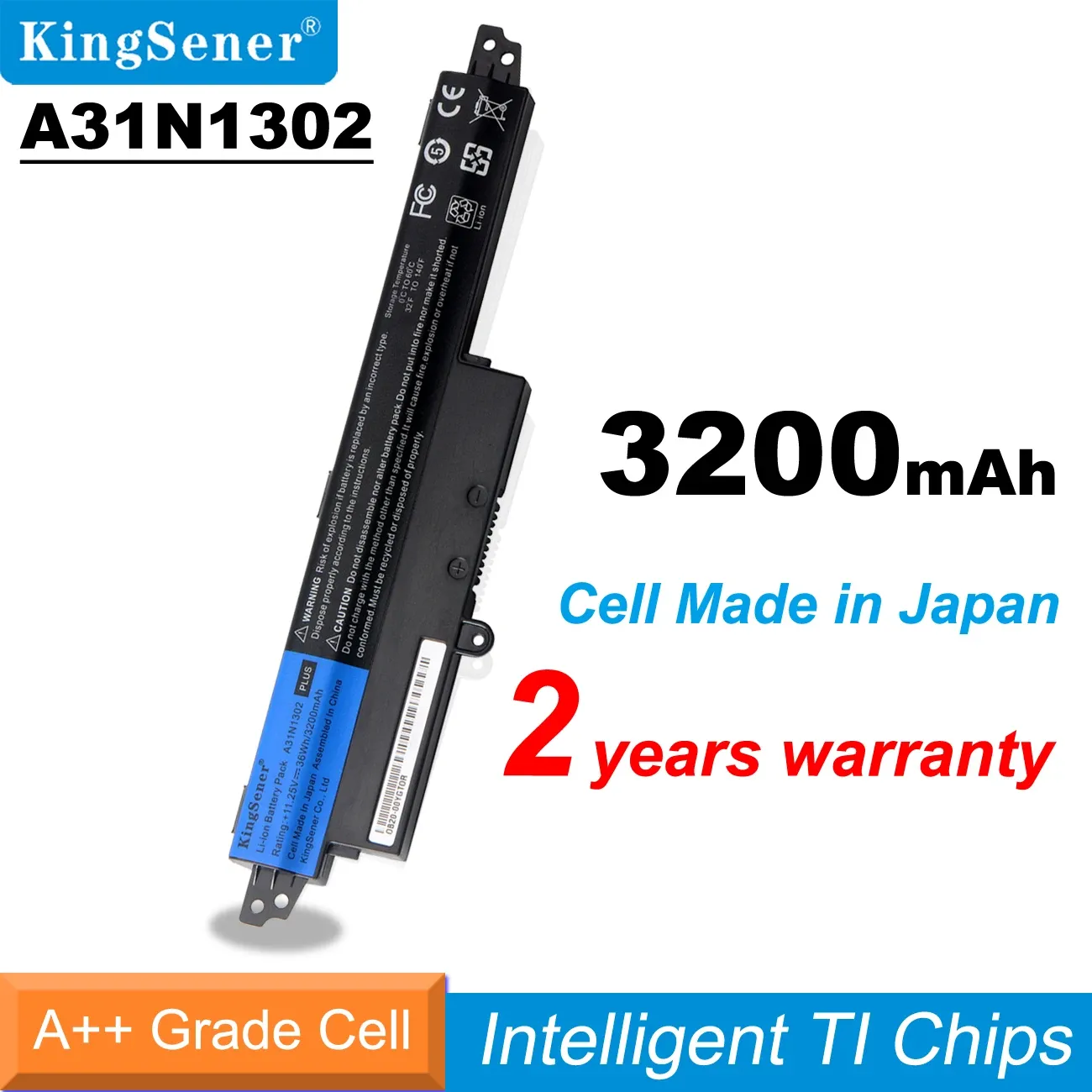 Batteries Kingsenener A31N1302 Bateria de laptop para Asus Vivobook X200CA X200MA X200M X200LA F200CA X200CA R200CA 11.6 "A31LMH2 A31LM9H