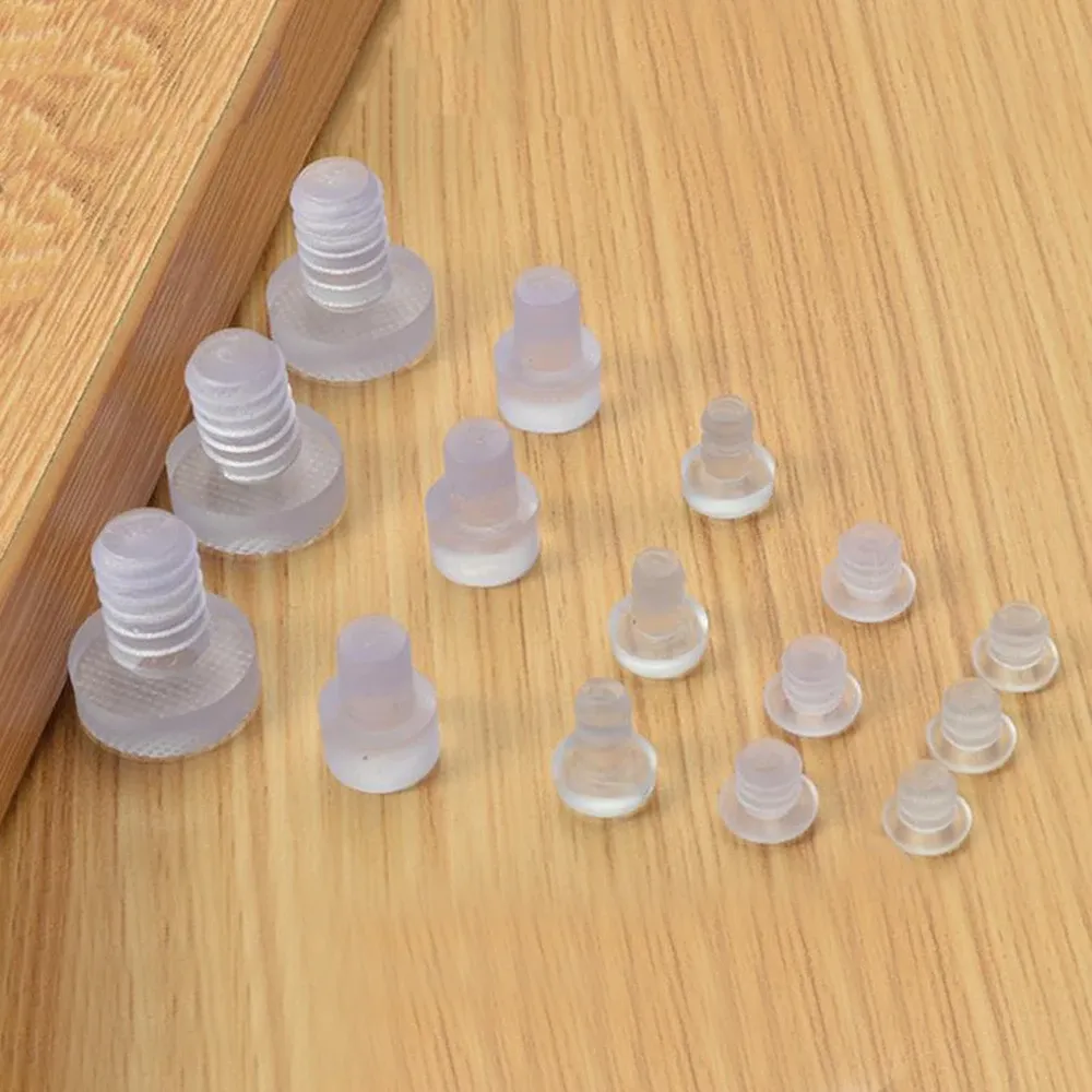 100/50/20/10Pcs Clear Rubber Embedded Furniture Bumper Table Chair Leg Feet Bottom Glide Slide Pad Floor Protector Shockproof