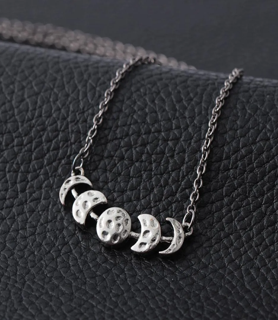 Fashion Moon Phase Halsband Moon Lunar Eclipse Halsband Pendants Astrology Jewelry Long Chain Statement Halsband Kolye PS11403964164