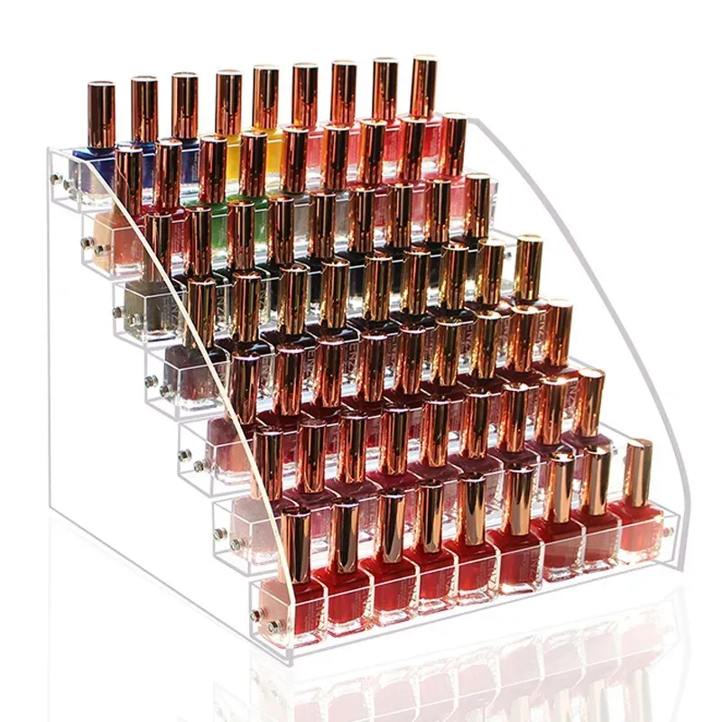 Decals 234567 Layer Acrylic Nail Polish Display Stand For Manicure Cosmetics Jewelry Organizer Holder Clear Acrylic Makeup Box