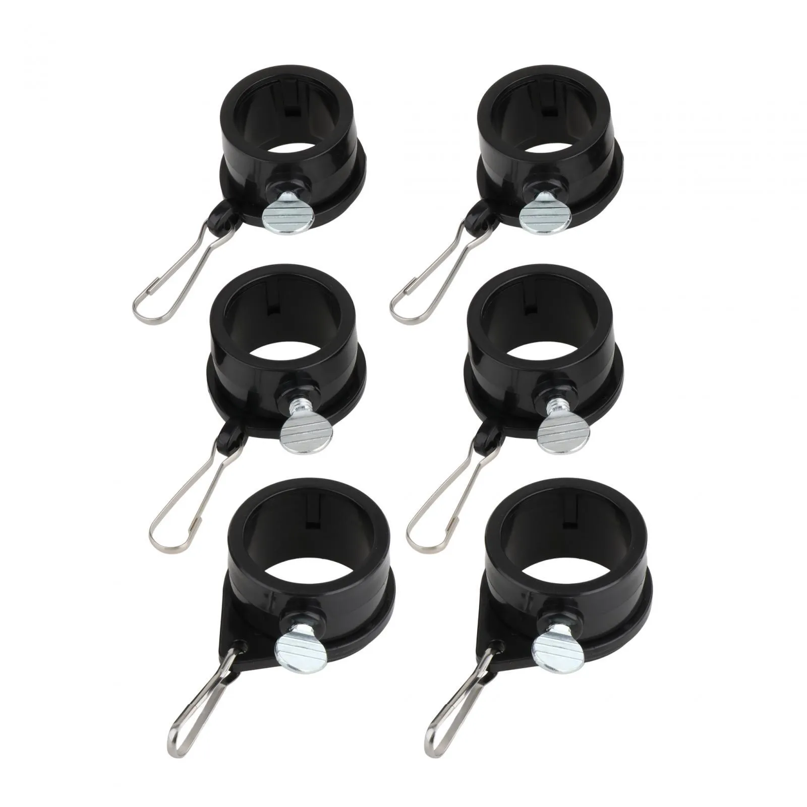 2 Pieces Tangles Free Flag Pole Clips Weatherproof Durable with Carabiners for Grommet Flags Clamp Hardware Flagpole Rings