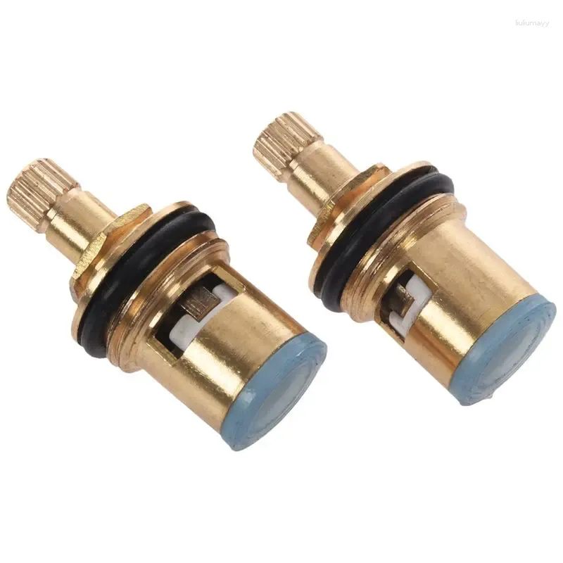 Bathroom Sink Faucets 2 Pcs 1/2 Inch 20 Teeth Ceramic Tap Cartridge Disc Quarter Turn Valve Replacement Cold