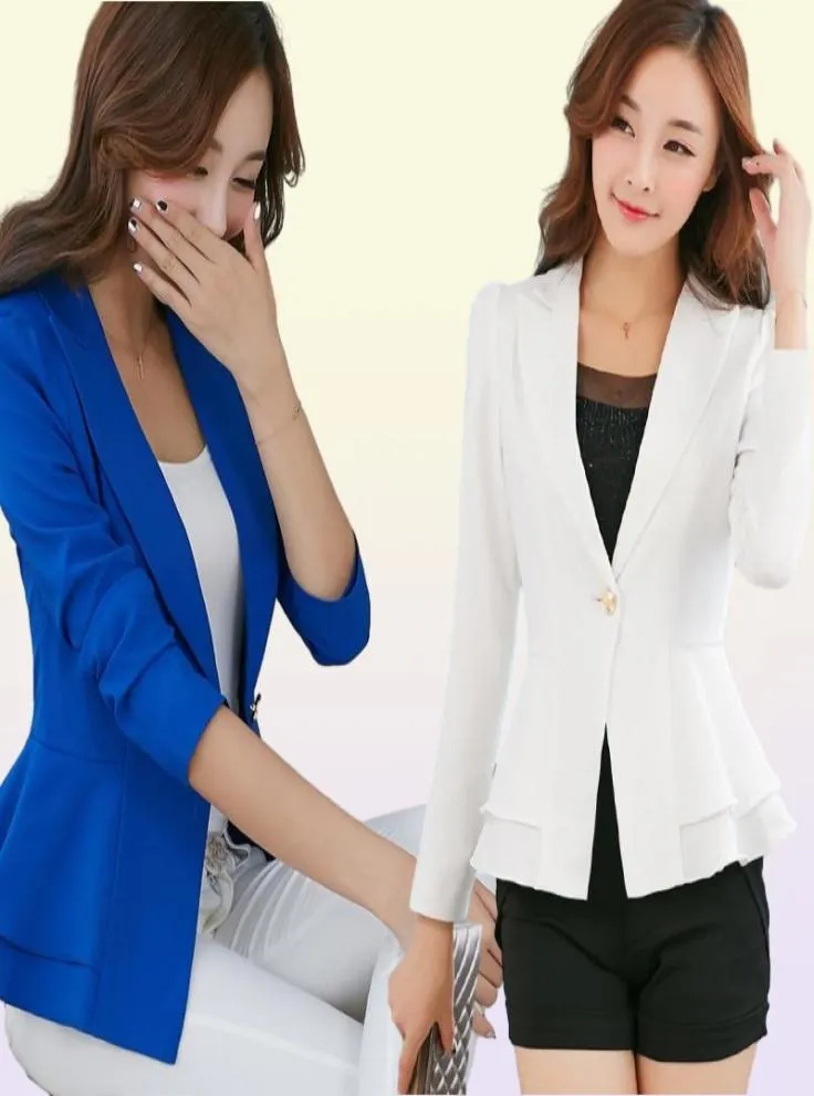 Women's Suits & Blazers Autumn Blazer Ruffle Small Suit Short Jacket Slim Temperament Female Ps Size Long-Sleeve Office Lady Tide Tops MZ25631461