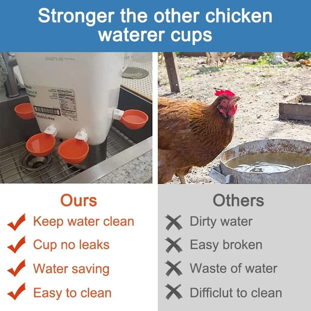 1-15X Automatic Chicken Water Cup Waterer Poultry Drinking Bowl Feeder